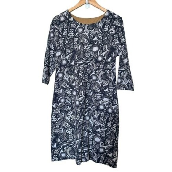 Weird Fish Wear The Weekend Floral Dress Charcoal Gray Black White Floral 14 - Picture 1 of 6